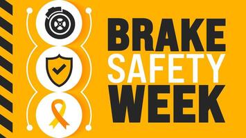 Brake Safety Week is observed every year in August. Holiday concept. Template for background, banner, card, poster, placard, design template with unique shapes with standard color. vector
