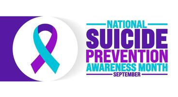 National Suicide Prevention Awareness Month background or banner template observed every year in September. Template for background, banner, card, poster, placard, design template with unique shapes. vector