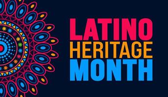 Latino Heritage Month is observed every year in September. Holiday concept. Template for background, banner, card, poster, placard, design template with unique shapes with standard color. vector