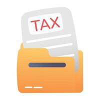 A flat icon of tax record file vector