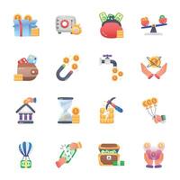 Bundle of Business and Finance Flat Icons vector