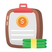 A flat icon of financial statement vector