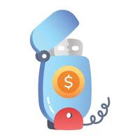 An icon of business usb in flat style vector