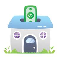 Home investment icon in flat style vector