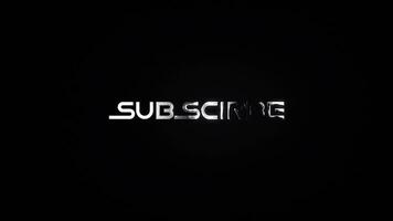 Subscribe Glossy 3d Text Reveal Animation on a Black Background, 4k Resolution video