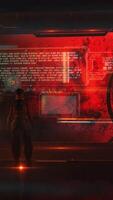 Astronaut of the future in the orbit of Mars, 3D render. video