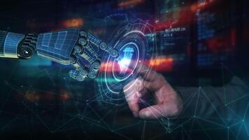 Human interaction with artificial intelligence, communication in virtual space. video