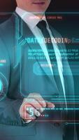 Data analysis and virtual projection of animated infographics. video
