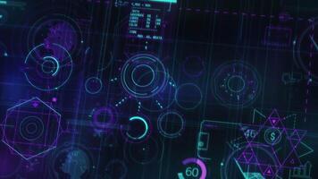 Interactive 3D illustration of computer data processing. video