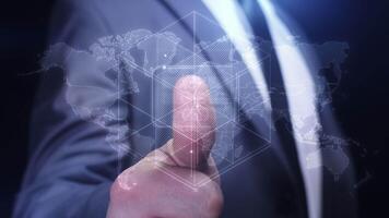 Authorization in the system by DNA using a fingerprint. video