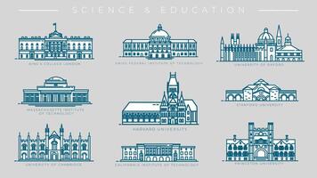Set of line icons on the alpha channel on Science and Education theme. video