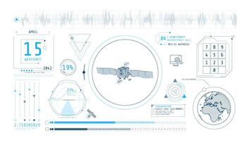 Dynamic animation on the theme of receiving satellite data. video