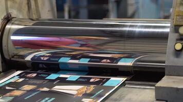 Paper submission. Printing house. Offset printing process video