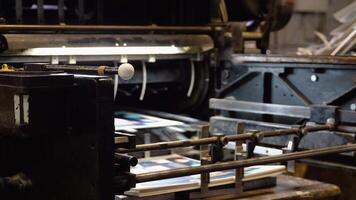 Offset printing process. Paper submission. Printing house video