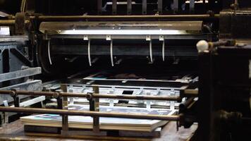 Offset printing process. Paper submission. Printing house video