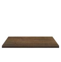 Empty wooden table front view isolated on white background. photo