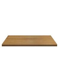 Empty wooden table front view isolated on white background. photo