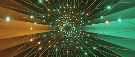 3d Tunnel animation, Simple Plexus Tube Tunnel with dots and lines, Orange and Teal, 3D rendering Loopable Background, vjloop seamless with beat sync 120 bpm video