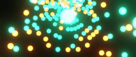 4k Blurred lights on a black background, bokeh lights. Abstract Orange and Teal circular bokeh background video