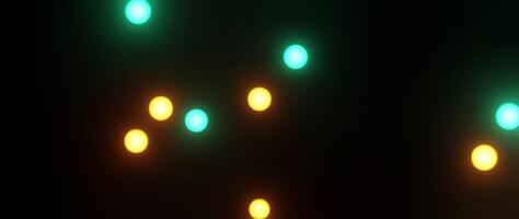 4k Blurred lights on a black background, bokeh lights. Abstract Orange and Teal circular bokeh background video