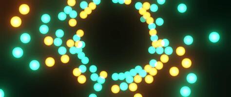 4k Blurred lights on a black background, bokeh lights. Abstract Orange and Teal circular bokeh background video