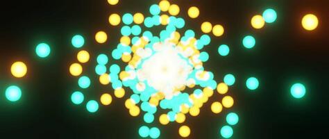 4k Blurred lights on a black background, bokeh lights. Abstract Orange and Teal circular bokeh background video