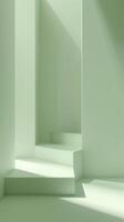 Minimalistic abstraction. Modern minimalism. Wallpaper, pastel light green color. photo