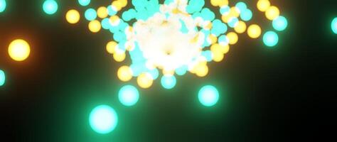 4k Blurred lights on a black background, bokeh lights. Abstract Orange and Teal circular bokeh background video
