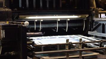 Offset printing process. Paper submission. Printing house video