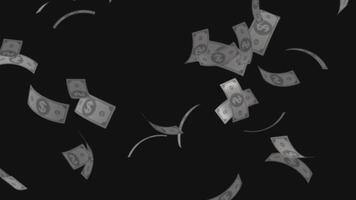 Animation of money falling on a transparent background video