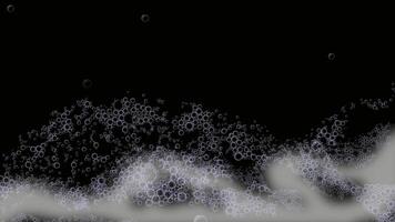Animation of soap foam and air bubbles on transparent background video