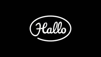 Hello Handwritten Animated in white and black color with ink drop ,on white and black color video