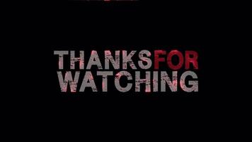 Thanks for watching animation on black background video
