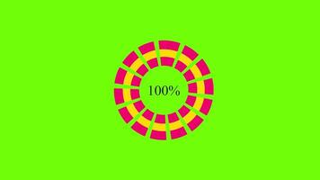 percent is shown in a circle on a green background video