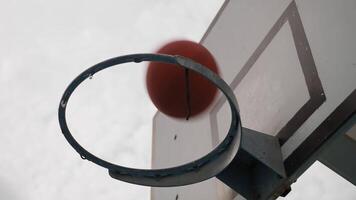 Shots At The Basket During Game Sky View video