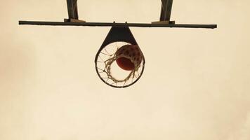 Shots At The Basket During Game Sky View video