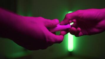 Hand Exchanges Money In Disco In Exchange For Narcotic Substances video