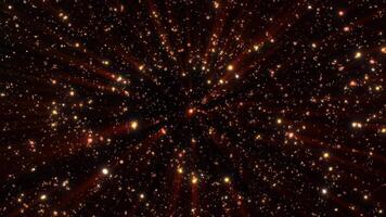 Abstract background of bright yellow glowing shiny dots of bokeh stars video