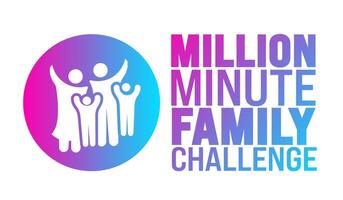 Million Minute Family Challenge is observed every year in September. Holiday concept. Template for background, banner, card, poster, placard, design template with unique shapes with standard color. vector