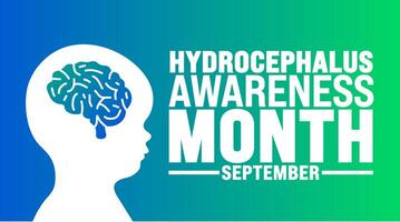 Hydrocephalus Awareness Month is observed every year in September. Holiday concept. Template for background, banner, card, poster, placard, design template with unique shapes with standard color. vector