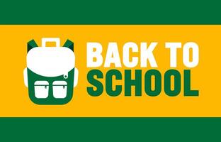 Back to School is observed every year in September. Holiday concept. Template for background, banner, card, poster, placard, design template with unique shapes with standard color. vector