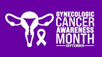 Gynecologic Cancer Awareness month is observed every year in September. Holiday concept. Template for background, banner, card, poster, placard, design template with unique shapes with standard color. vector