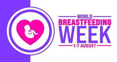 World Breastfeeding Week is observed every year in August. Holiday concept. Template for background, banner, card, poster, placard, design template with unique shapes with standard color. vector