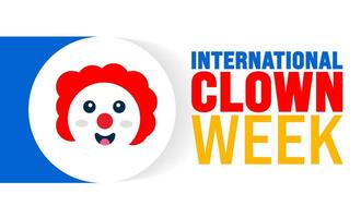 International Clown Week is observed every year in August. Holiday concept. Template for background, banner, card, poster, placard, design template with unique shapes with standard color. vector