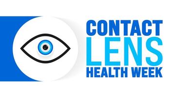 Contact Lens Health Week is observed every year in August. Holiday concept. Template for background, banner, card, poster, placard, design template with unique shapes with standard color. vector