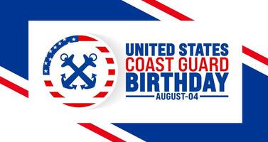 us coast guard birthday is observed every year in August. Holiday concept. Template for background, banner, card, poster, placard, design template with unique shapes with standard color. vector