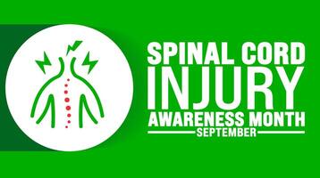 National Spinal Cord Injury Awareness Month is observed every year in September. Holiday concept. Template for background, banner, card, poster, placard, design template with unique shapes vector