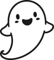 An Artful Line Drawing of a Ghostly Figure in the Halloween Moonlight vector