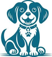 Silhouette of an Happy Dog vector