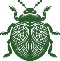 Stylized Silhouette of a Ladybug Showcasing Its Distinctive Wing and Body Structure vector